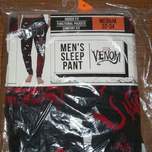 VENOM MARVEL MENS PJ PANTS NEW SEALED - Picture 3 of 5